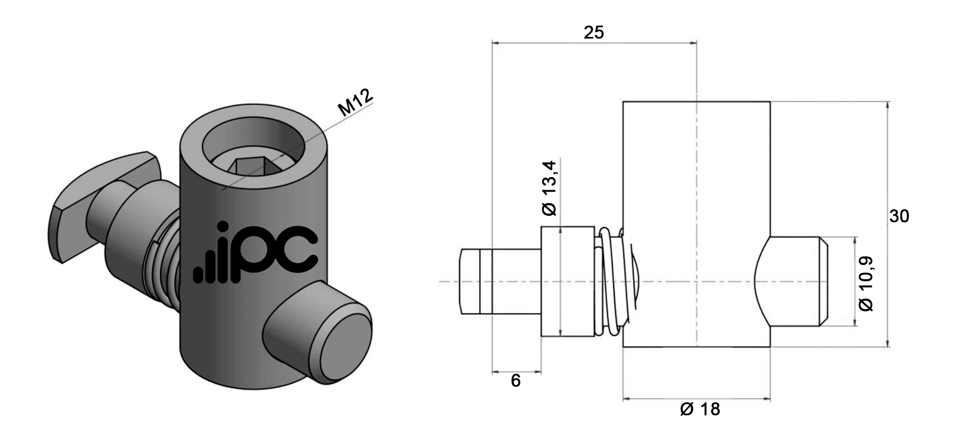 Conector Fresado Horizontal - Perfil Base 40 - Canal 8 Milímetros