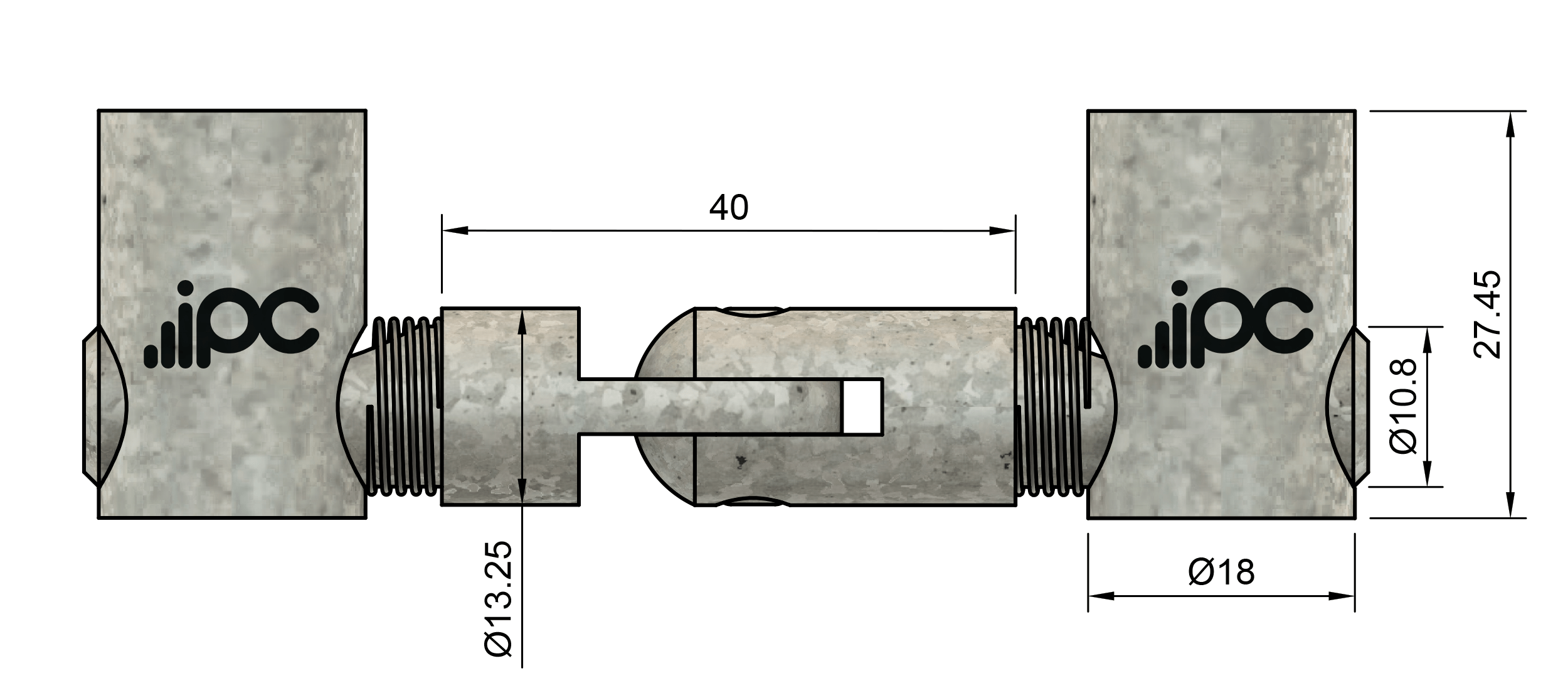 Conector de Corpo Articulado - Perfil Base 40