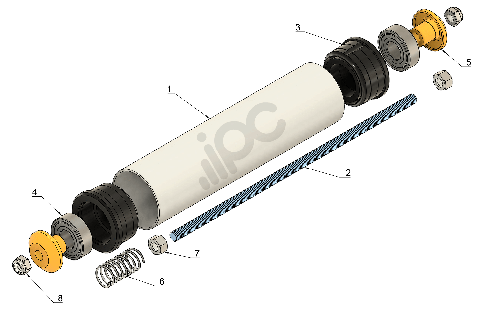 Informações adicionais sobre o rolete de PVC com diâmetro de 50,8 milimetros