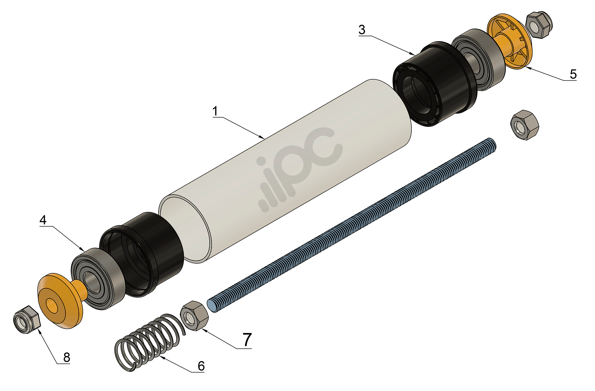 Informações adicionais sobre o rolete de PVC com diâmetro de 40,0 milimetros