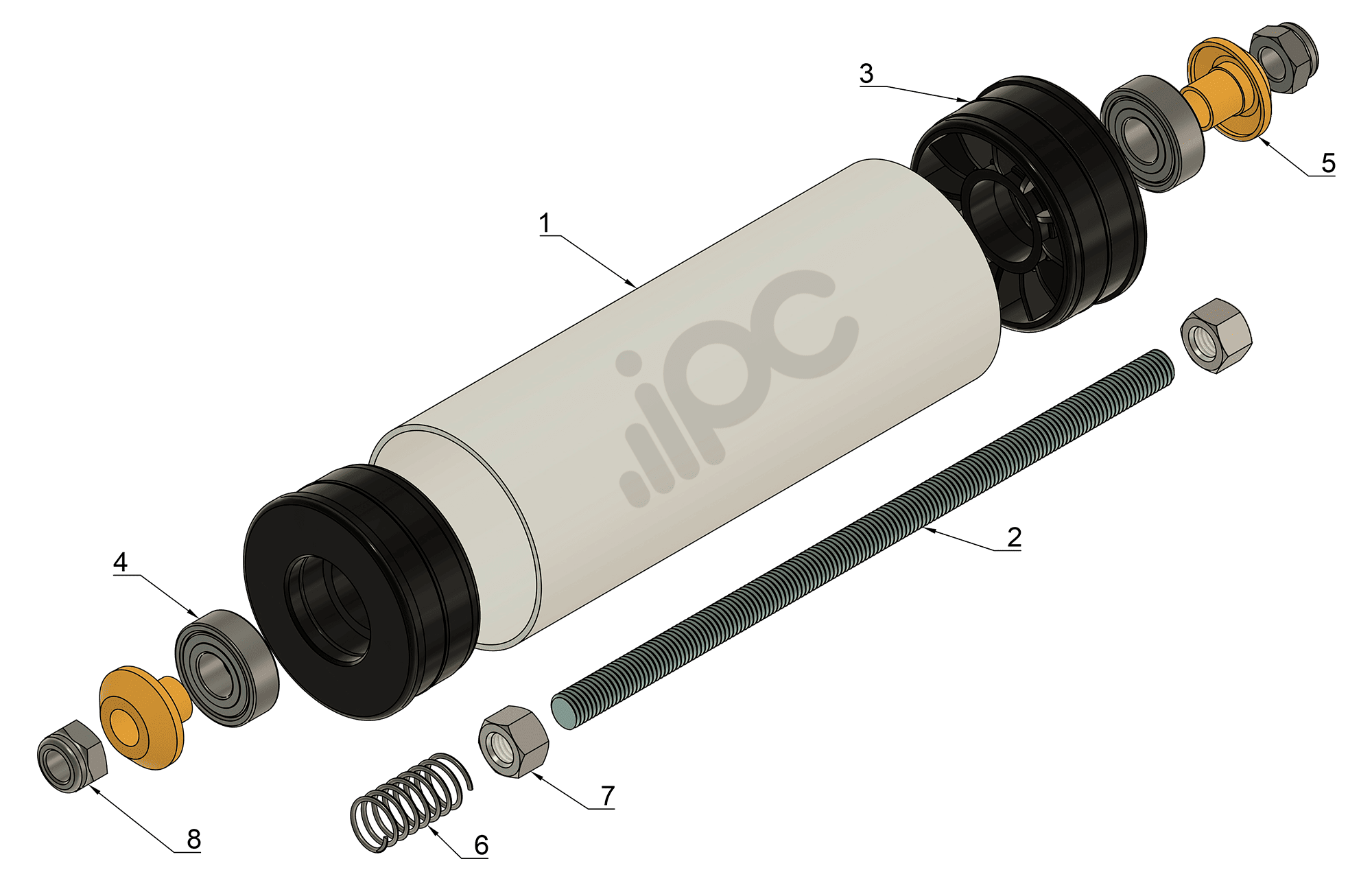 Informações adicionais sobre o rolete de PVC com diâmetro de 76,2 milimetros