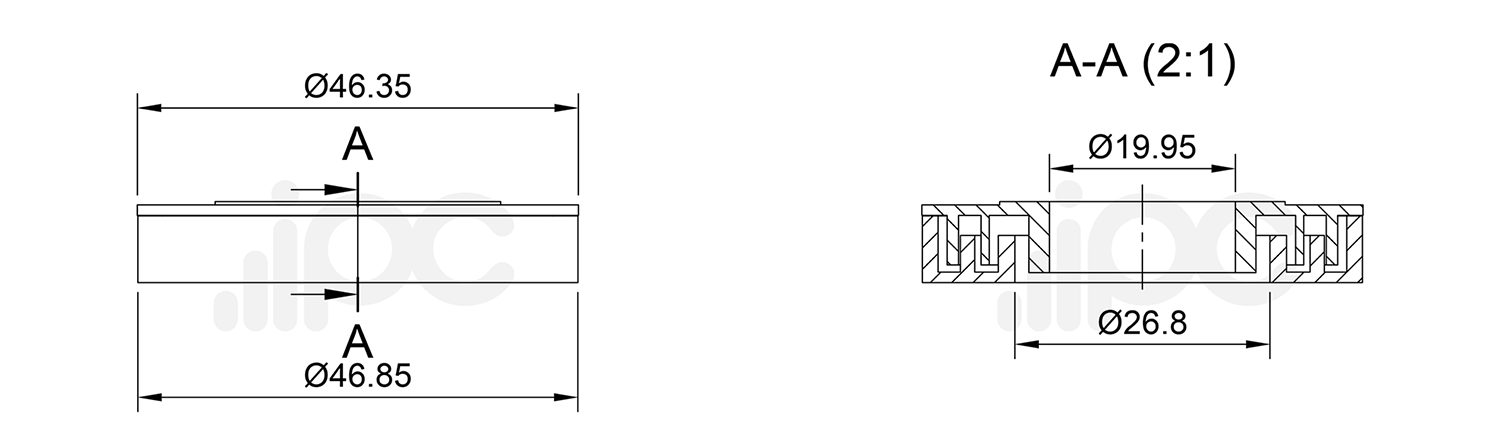 Conjunto de labirinto de vedação para roletes 47 mm x 20 mm