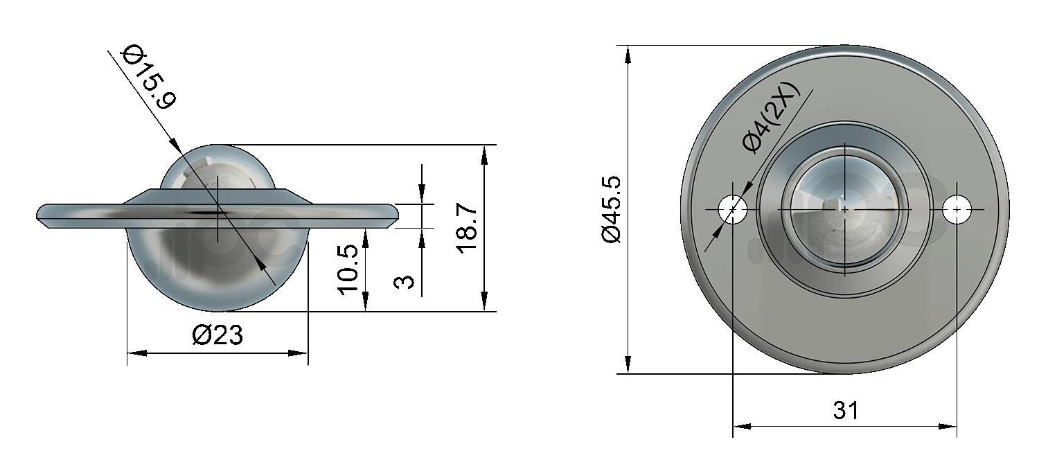 Esfera Transferidora 435 - aço cromo
