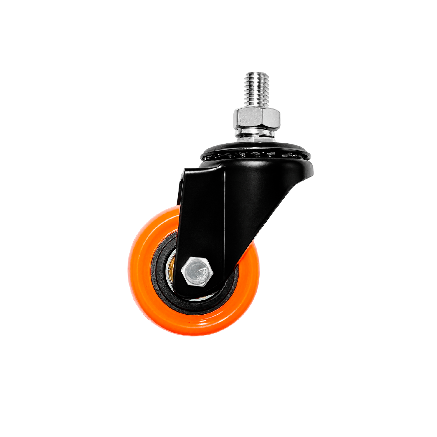 Rodízio giratório com rosca - 40mm - PVC - 40kgf