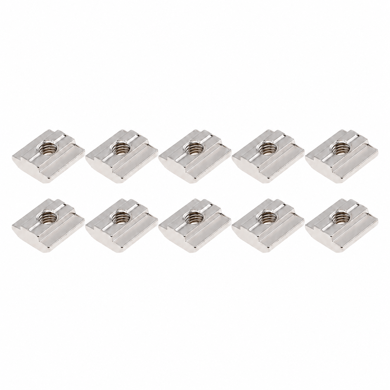 Kit 10 Porcas T Deslizantes M6 para Perfil de Alumínio Canal 8 mm