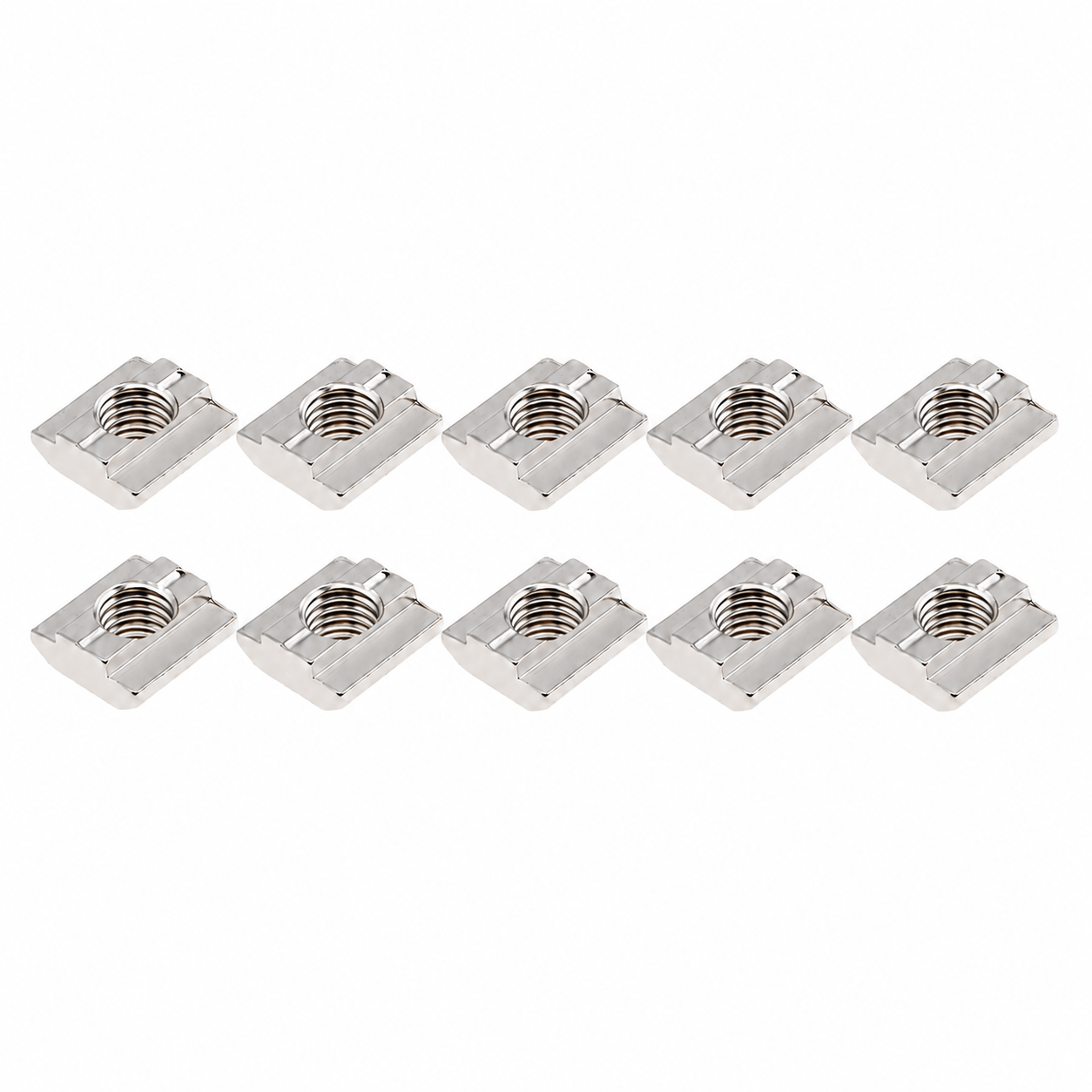 Kit 10 Porcas T Deslizantes M8 para Perfil de Alumínio Canal 8 mm