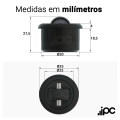 Rodízio 360° FlexiMove – Capacidade de 15 kgf
