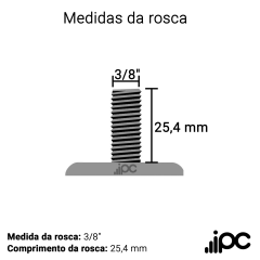 Rodizio Giratório - Com Rosca - Roda de PVC - Diâmetro de 50 mm - Capacidade de 50 kg