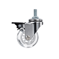 Rodizio Giratório - Rosca e Freio - Roda Gel Silicone - Diâmetro 50 mm - Capacidade 30 kgf