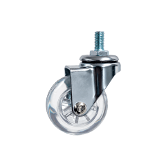 Rodizio Giratório - Rosca - Roda Gel Silicone - Diâmetro 50 mm - Capacidade 30 kgf