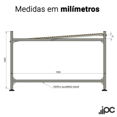 Esteira Flow Rack  - Comprimento 1,50 metro - Capacidade 80 Kgf