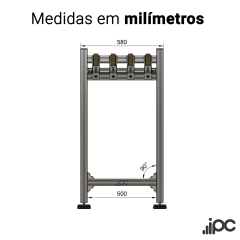Esteira Flow Rack  - Comprimento 1,50 metro - Capacidade 80 Kgf