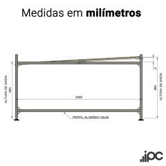 Esteira Flow Rack - Comprimento 2,00 metros - Capacidade 80 Kgf
