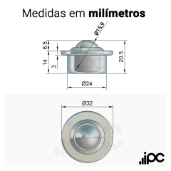 Esfera 436 - Aço Cromo - para 20 Kgf