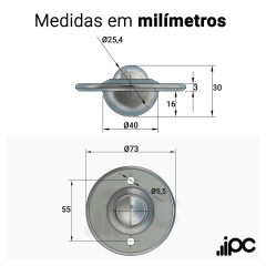 Esfera 425 - Aço Cromo - para 35 Kgf