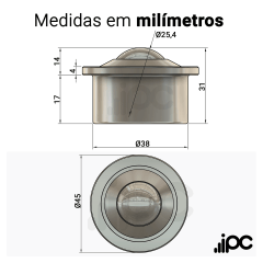 Esfera 429 - Aço Cromo - para 220 Kgf