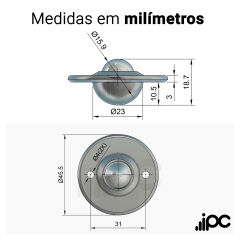 Esfera 435 - Aço Cromo - para 15 Kgf