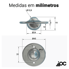 Esfera 435 - Aço - para 20 Kgf