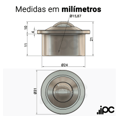 Esfera 439 - Aço - para 60 Kgf