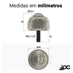 Esfera 442 - Aço Cromo - para 120 Kgf