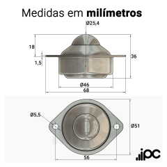 Esfera 443 - Aço Cromo - para 50 Kgf