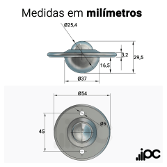 Esfera 444 - Aço - para 35 Kgf