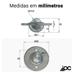 Esfera 445 - Aço - para 20 Kgf