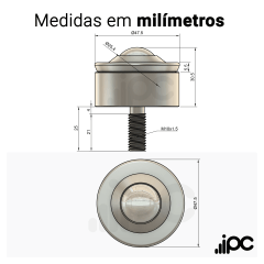 Esfera 451 - Aço Cromo - para 200 Kgf