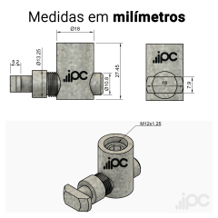 Conector Fresado Horizontal - Perfil Base 40
