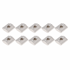 Kit 10 Porcas T Deslizantes M6 para Perfil de Alumínio Canal 8 mm