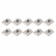 Kit 10 Porcas T Deslizantes M8 para Perfil de Alumínio Canal 8 mm