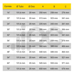 Rolete de Carga - Diâmetro tubo 88,9 mm - Comprimento tubo 235 mm - Diâmetro eixo 20 mm