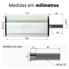 Rolete Guia para Correia Transportadora - Diâmetro 101,6 mm | IPC Comercial