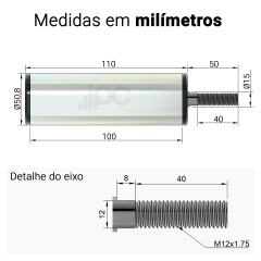 Rolete Guia para Correia Transportadora - Diâmetro 50,8 mm | IPC Comercial
