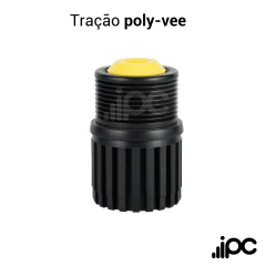 Rolete de PVC acionado - Poly Vee - Diâmetro de 50,8 mm - Comprimento útil de 100 mm