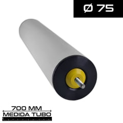 Rolete de PVC - Diâmetro 75 mm - Comprimento útil de 700 mm