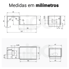 Suporte em aço para montagem de Trilho Roletado Flow Rack de 45 Kgf