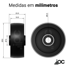 Rodizio de Nylon - Diâmetro de 50 mm