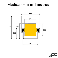 Trilho Roletado com ABA para 45 Kg - 2,50 Metros