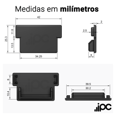 Tampa de acabamento para trilho flow rack 45