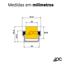 Trilho Roletado Flow Rack para 45 Kg - 1,00 Metro