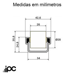 Trilho Roletado Flow Rack para 45 Kg - 1,50 metro