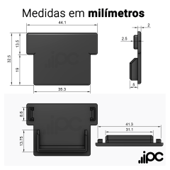 Tampa de acabamento para trilho flow rack 65