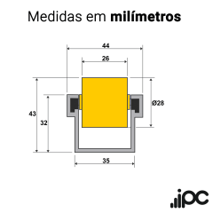 Trilho Roletado Flow Rack para 65 Kg - 1,00 Metro