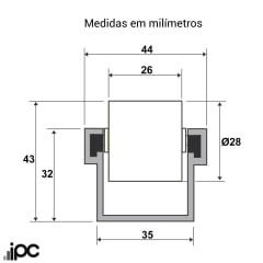 Trilho Roletado Flow Rack para 65 Kg - 2,50 Metros