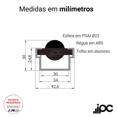 Trilho Multidirecional para 30 Kgf