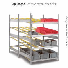 Trilho Roletado Flow Rack com ABA, capacidade de carga para 65 Kg - Peça de 1,00 Metro
